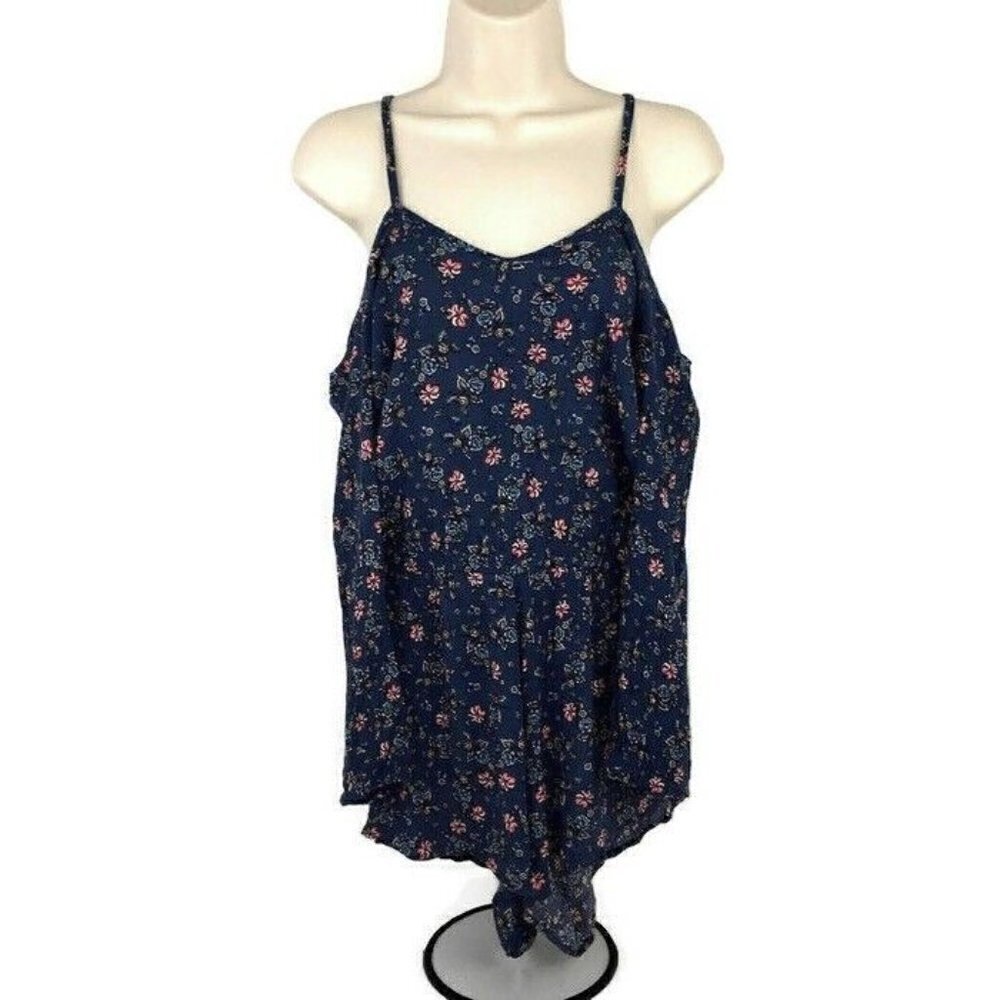 Lovesick Women's Size 00 Romper Open Shoulder Elastic Waist Festival Boho Floral
